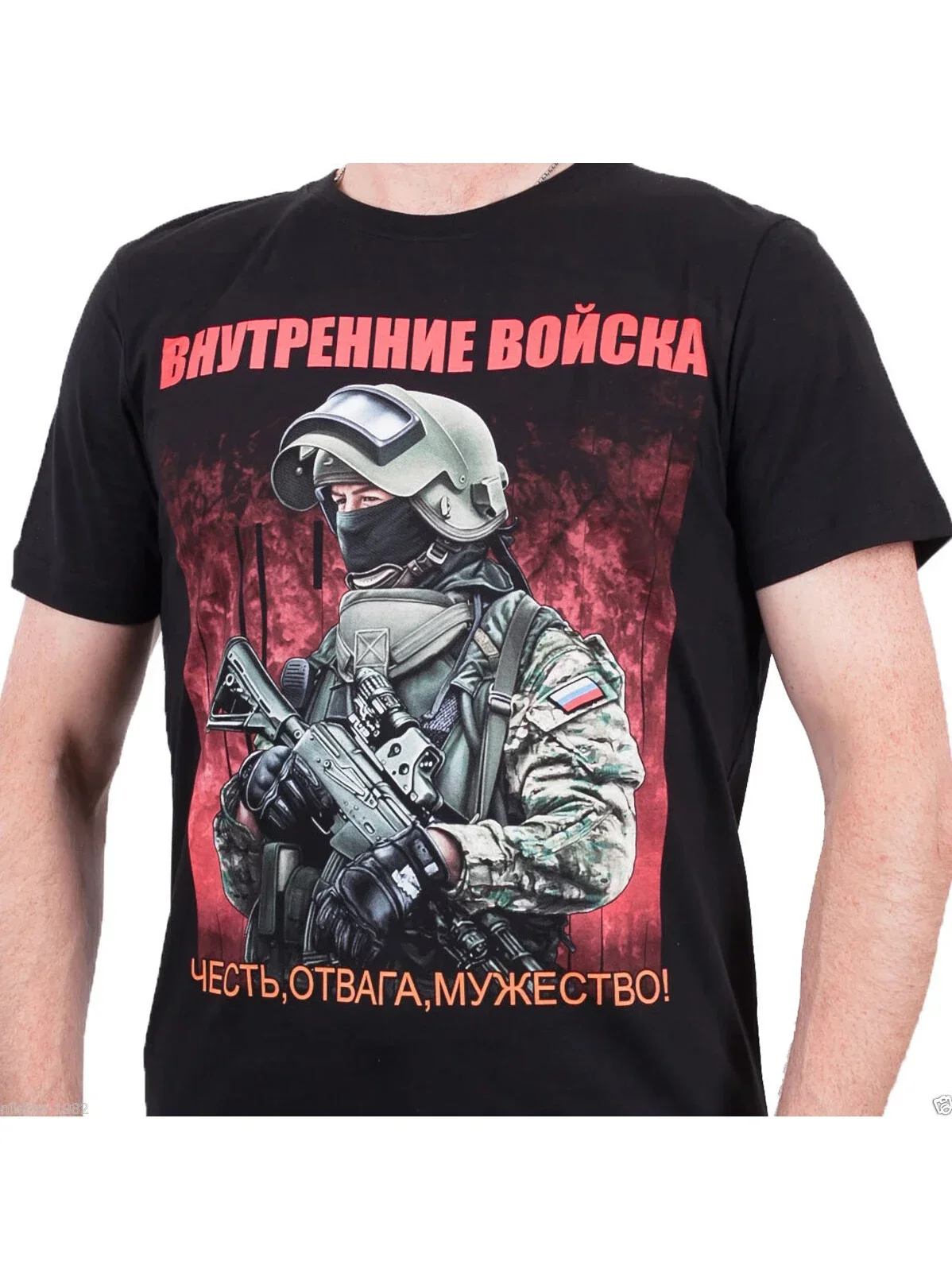 Russian Internal Troops Warrior T Shirt. New 100% Cotton Short Sleeve O-Neck T-shirt Casual Clothing Mens Top