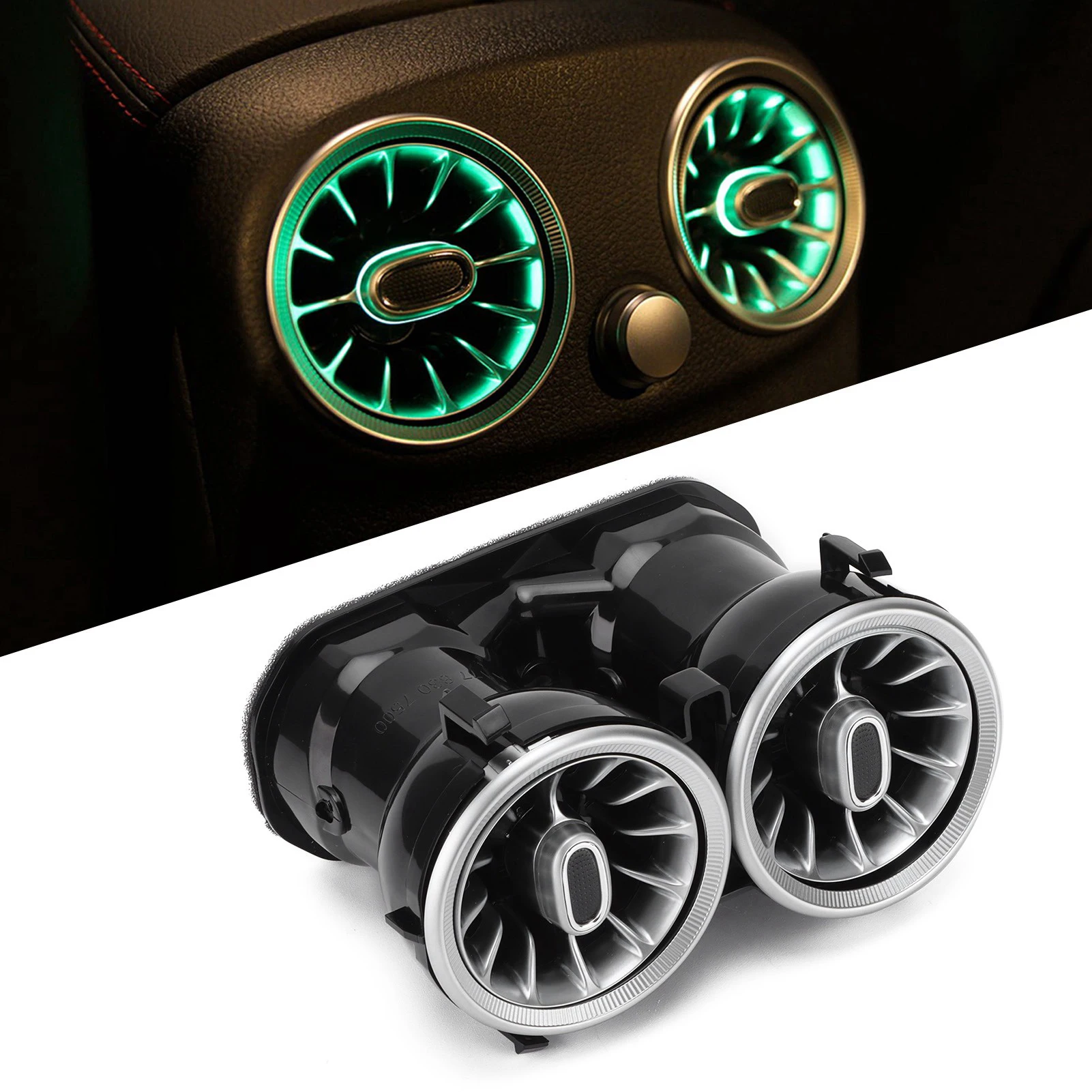

64 Color Rear LED Turbine Air Vent Ambient Light Kit Replacement for Mercedes‑Benz A/CLA/GLA‑Class W177 C118 2019+