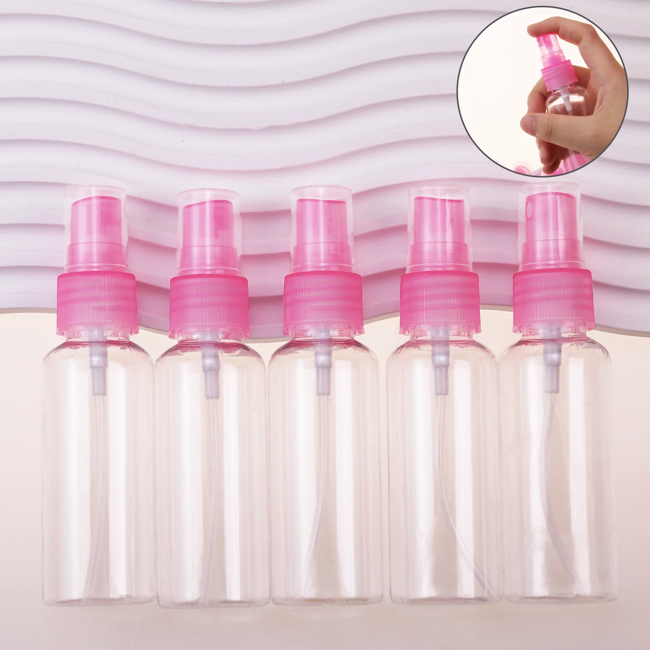 50 ml travel dispenser bottle set cosmetics spray bottle hydration fine mist spray bottle portable transparent press small spray