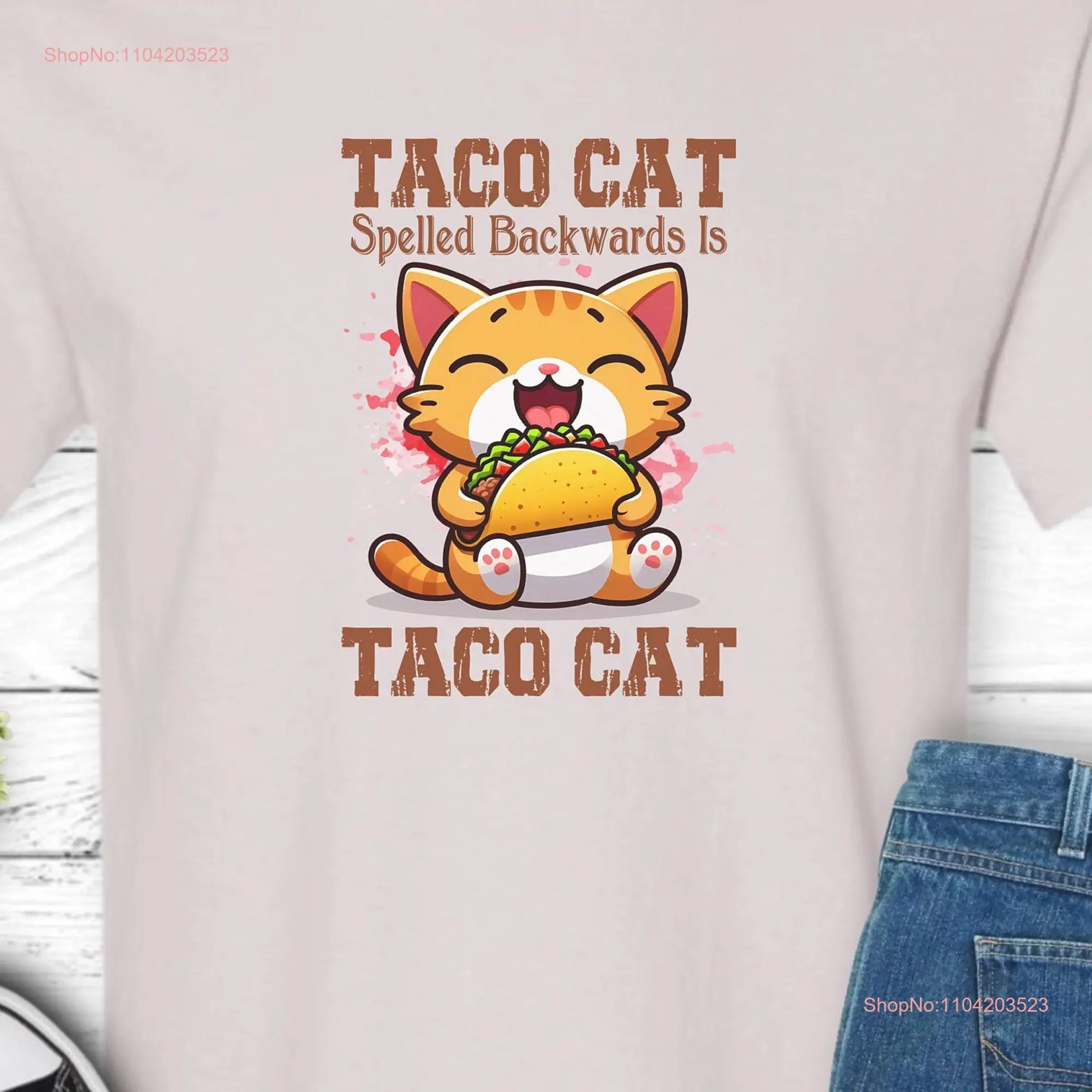 Taco CaT T Shirt Birthday Party for Foodie Lover Mexican s Food long or short sleeves