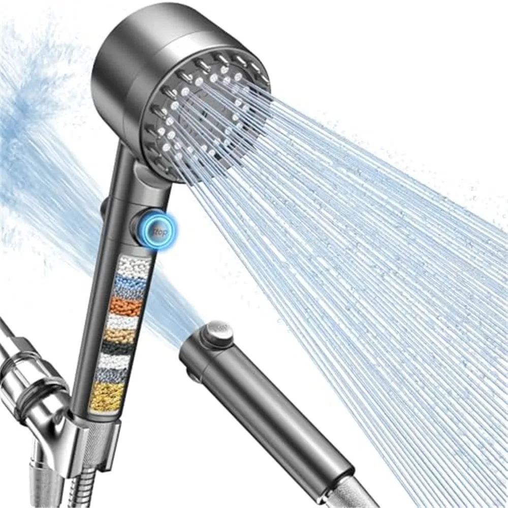 

Filtered Shower Head with Handheld, High Pressure 4 Spray Showerhead with Filters clog Nozzles for Hard Water -Remove Chlorine