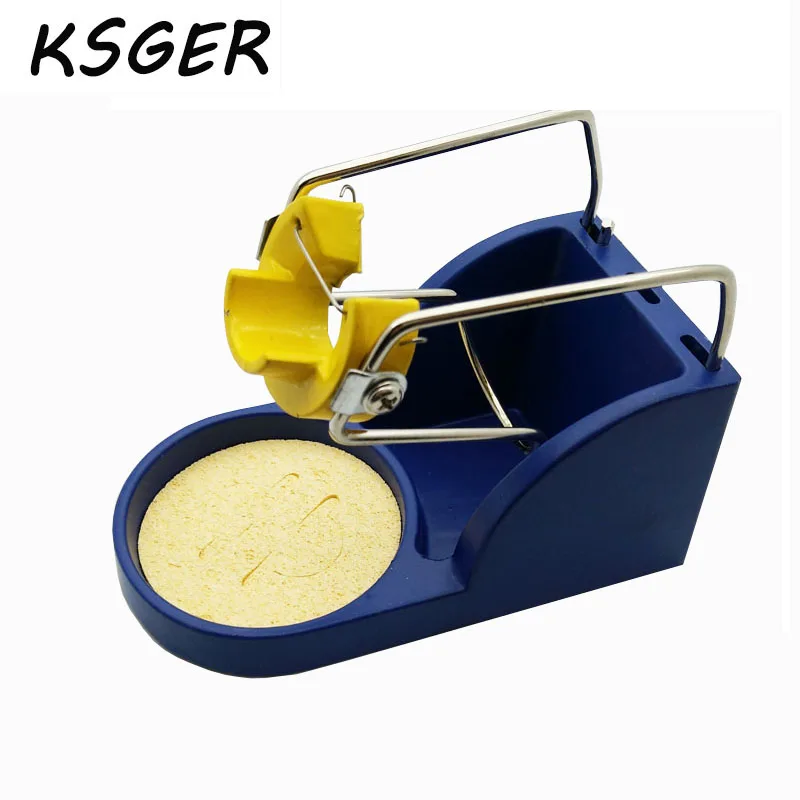 KSGER T12 Soldering Iron Handle Holder Stand Tips With Round Sponge Aluminum For 9501 907 Welding Tools DIY Kits