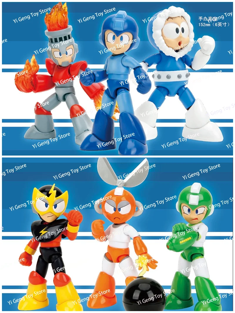 In Stock Jada Toys Rockman Mega Man Bomb Man Elecman Cutman Bombman Anime Action Figure Model Kid Christmas Birthday Gift Custom