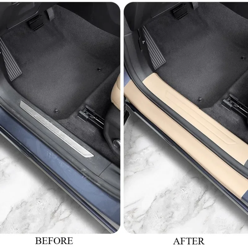 NEW For Geely Monjaro KX11 Xingyue L 2025 Car Door Sill Scuffe Cover Leather Anti-Scratch Threshold Strip Inteiror Trim Accessor