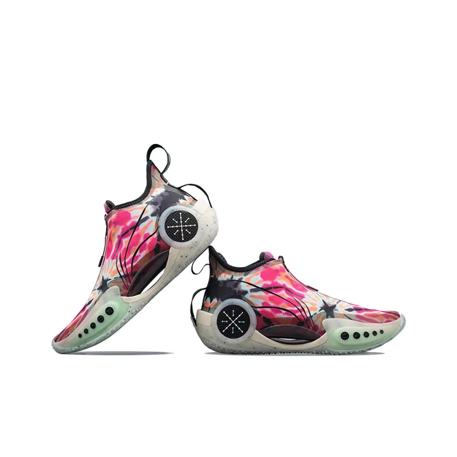 Li Ning WOW 9 Basketball Shoes Men's Low Top White/Pink/Black/Kohlrabi Green ABAR119-9 view 5
