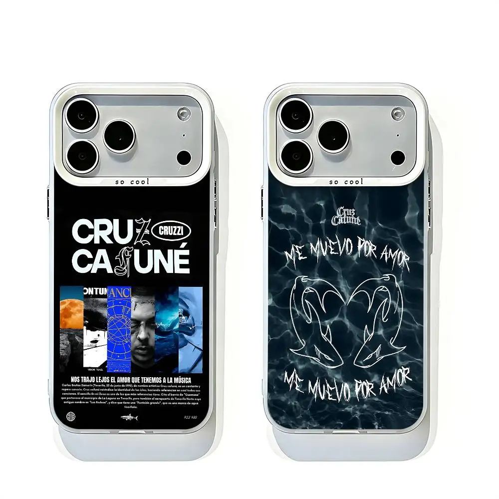 

C-Cruz C-Cafune White Matte Bumper Cover For iPhone 17 16 15 14 13 12 11 Pro Max Large Camera Hole Case