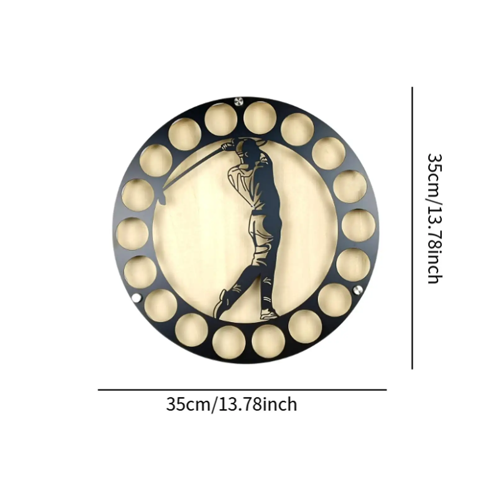Golf Ball Display Holder Creative Round Wall Art Hanging Decorative Golf