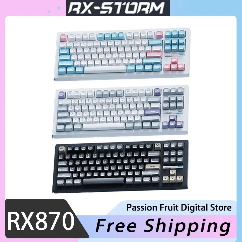 Rx870 Three-mode Mechanical Keyboard Quanjian Hot-swappable Rx Custom Satellite Axis E-sports Gaming Office Keyboard