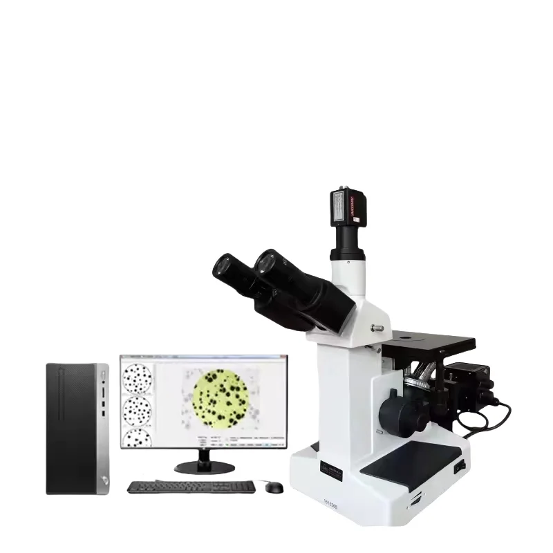 4XC Steel Alloy Trinocular Invert Metallographic Microscope With Scanning Electronic Eyepiece with 1 Year Warranty