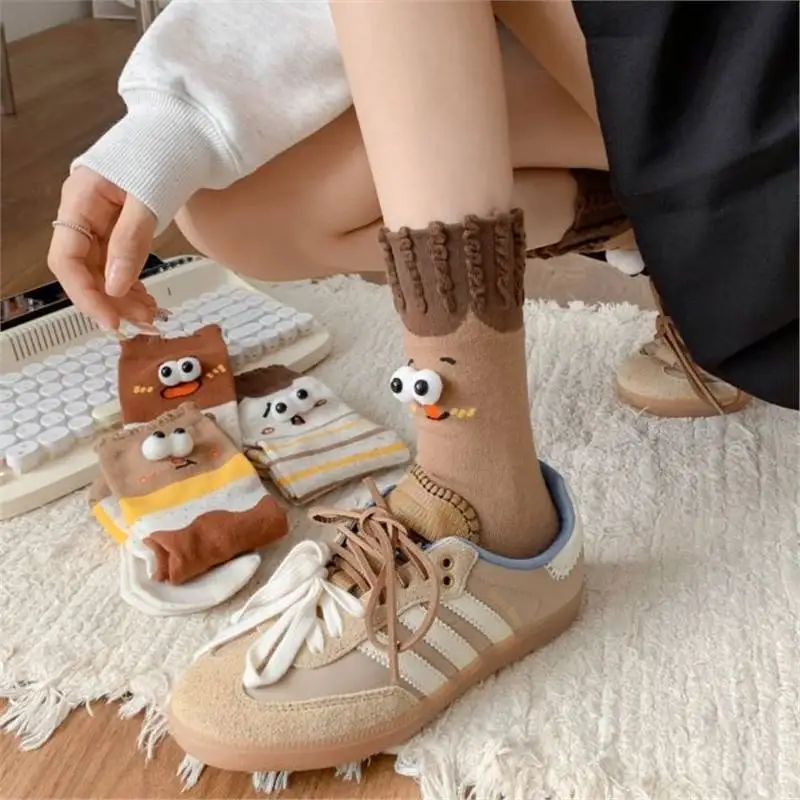 

Ugly-cute, quirky and playful socks for couples Exclusive unique style TikTok sensation Adorable cartoon design Large, expressiv