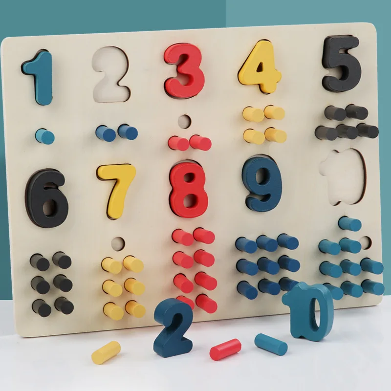 

Children's Wooden Montessori Numbers Learning Card Math Teaching Aids Preschool Children Early Education Educational Toys