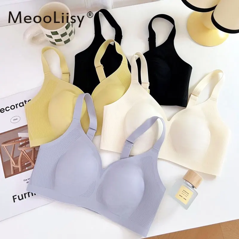 

MeooLiisy Seamless No Show Minimizer Bras for Women Push Up No Wire Lingerie Ultra-thin Sports Brassiere Yoga