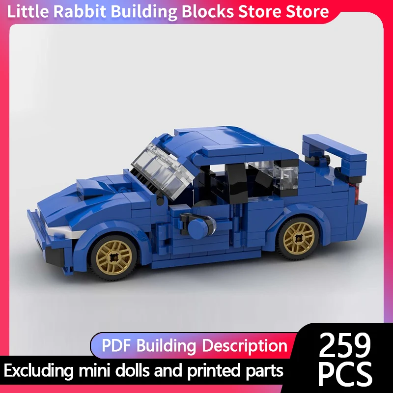 City Car Model MOC Building Bricks WRX High-Performance Sedan Modular Technology Children Holiday Gifts Assemble Toys Suit