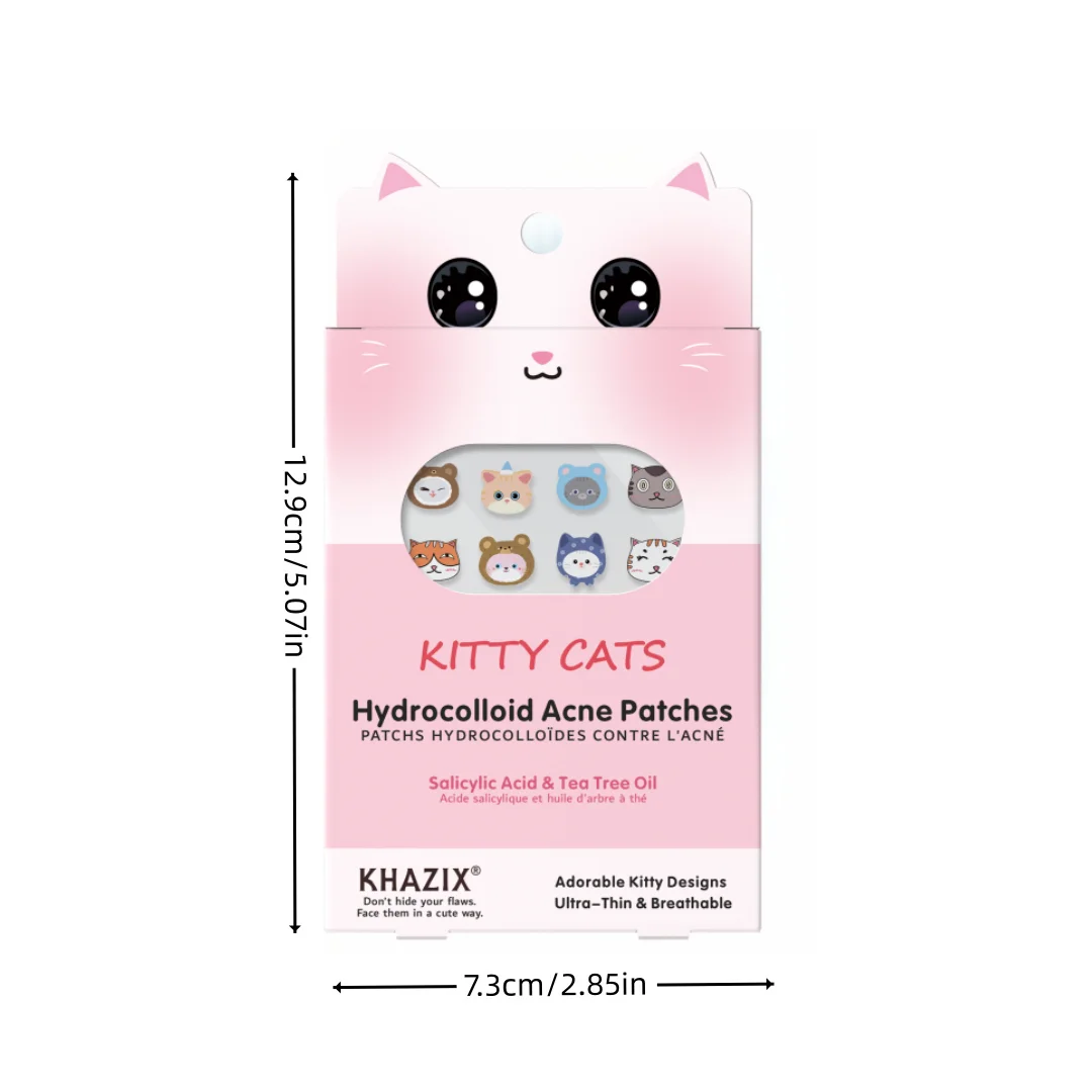 100PCS Cat Pimple Patch | Covers pimples, deeply cleanses face and skin blemishes | Cute cartoon cat design
