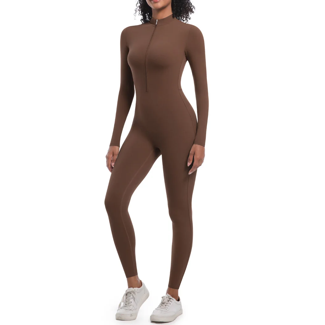 Yoga Bodysuit Long Sleeved Women Sportswear Gym Jumpsuits Workout High-intensity Fitness One-piece Skin-tight Garment Tracksuit