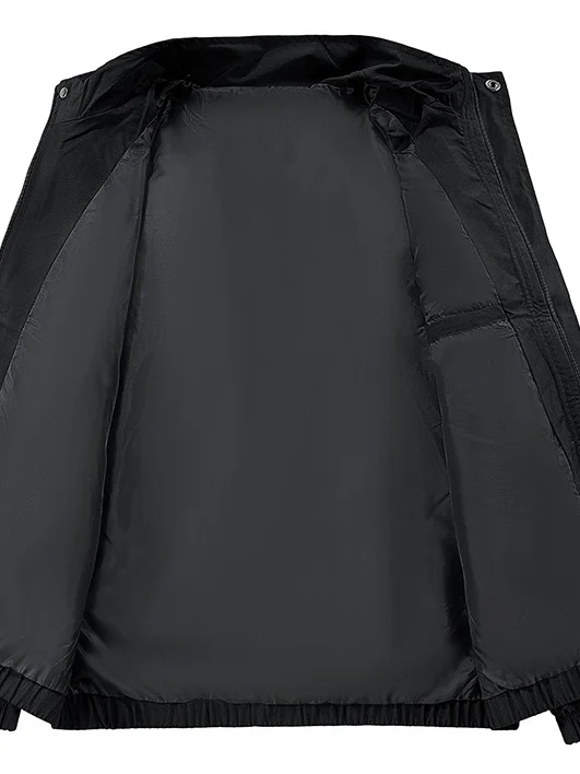 الرجال فضفاضة تناسب رقيقة Jaet الخريف الشتاء حجم كبير الوقوف طوق معطف عادية Sle طويلة Sve ألياف البوليستر M ملابس خارجية