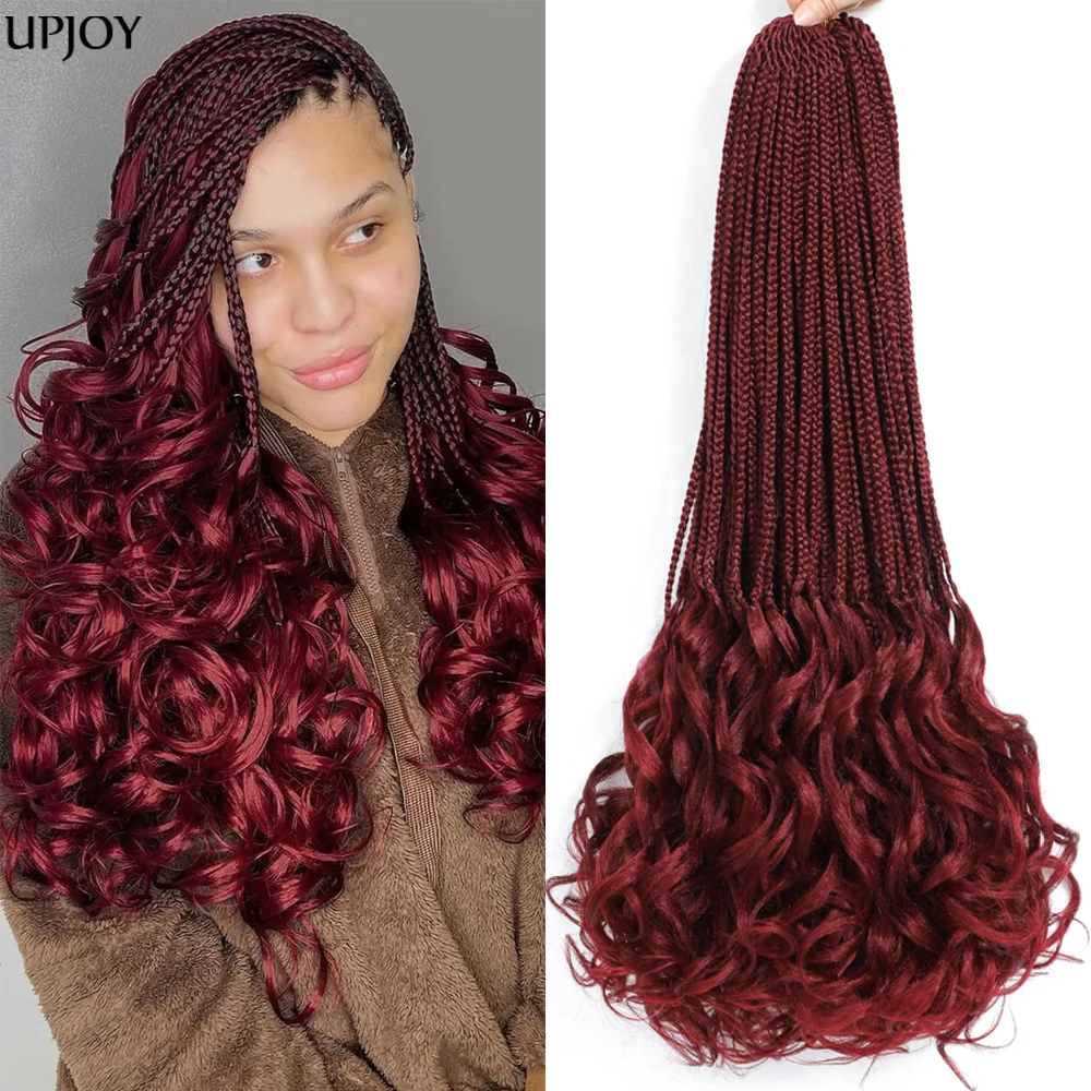 14inch French Curls Box Braided Crochet Hair Braids Handmade Goddess French Curly Braiding Crochet Hair Synthetic 16strands/pack
