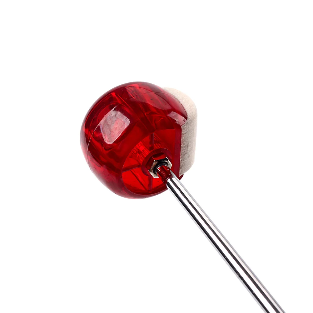 

Bass Hammer Drum Beater Red Felt Side Metal Handle Special Design Replacement Percussion Instrument Accessory Hammer Head