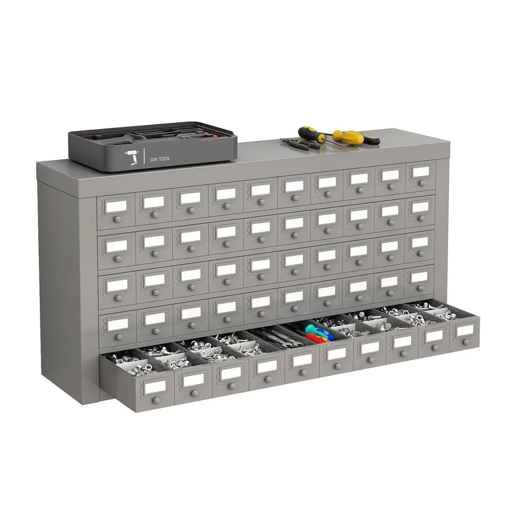 50 Drawer Steel Parts Storage Cabinet With Dividers For Organizing Hardware