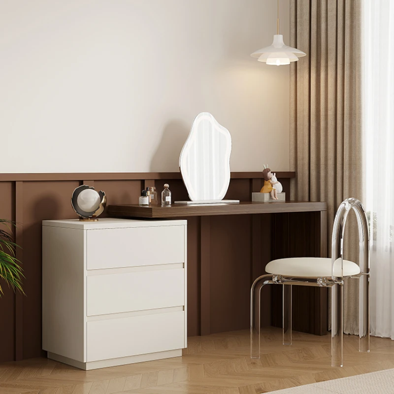 

HXL Dresser Storage Cabinet Integrated Bedroom Tailstock Chest of Drawers Freely Retractable Corner Solid Wood Makeup Table