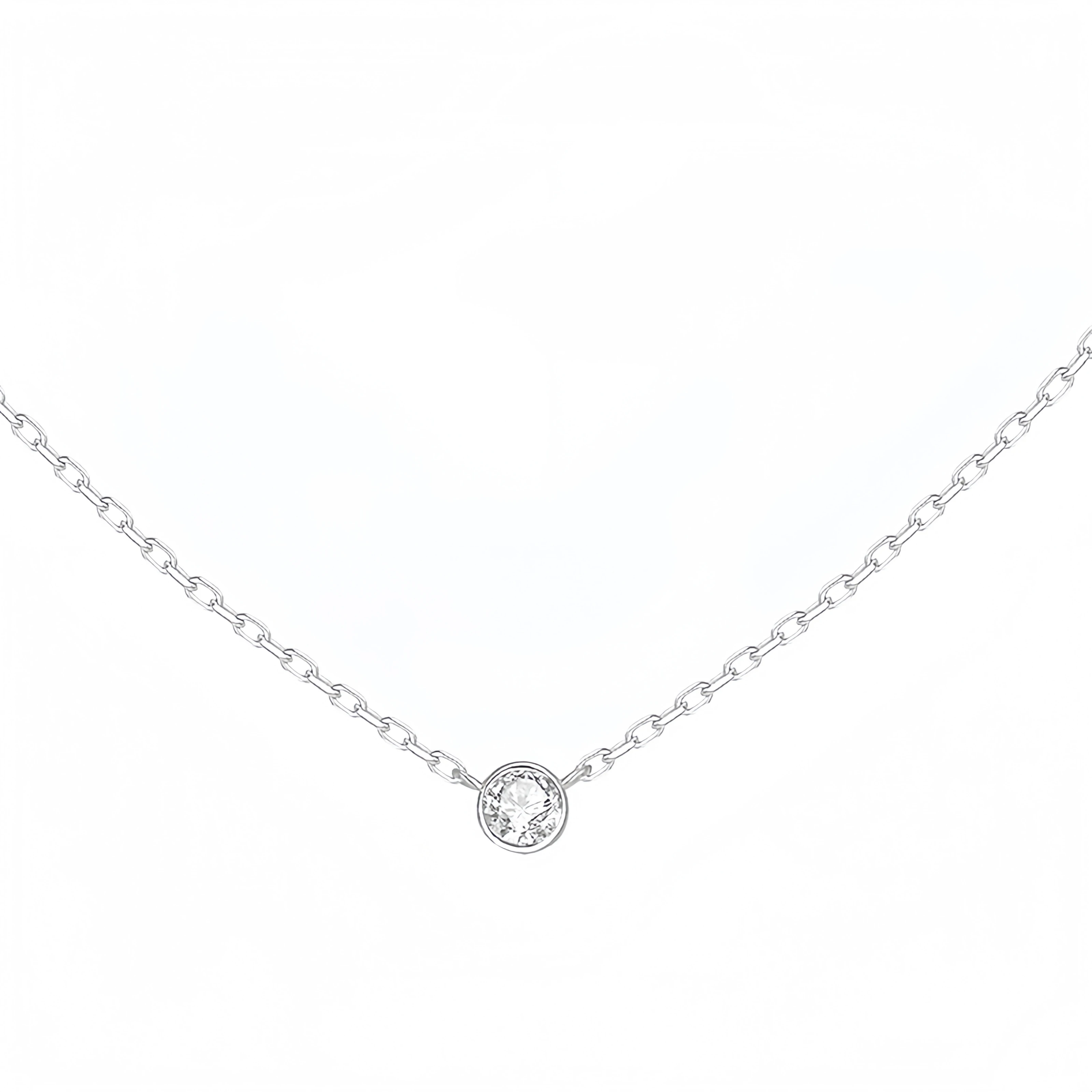 

French Puppy Little Bean White Gold Collier For Women Man Necklace For Girls 925 Silver Chains Heart Choker Original Jewelry