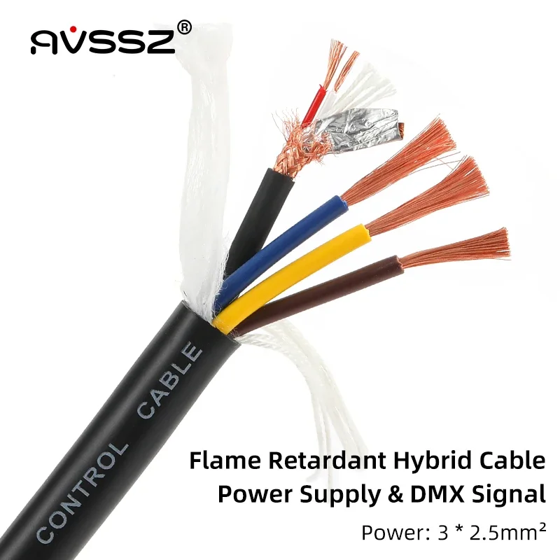 XLR 3×2.5mm²/3×1.5mm² Active Speaker Power Supply Cable Audio Signal Hybrid Stage Monitoring DMX512 Line