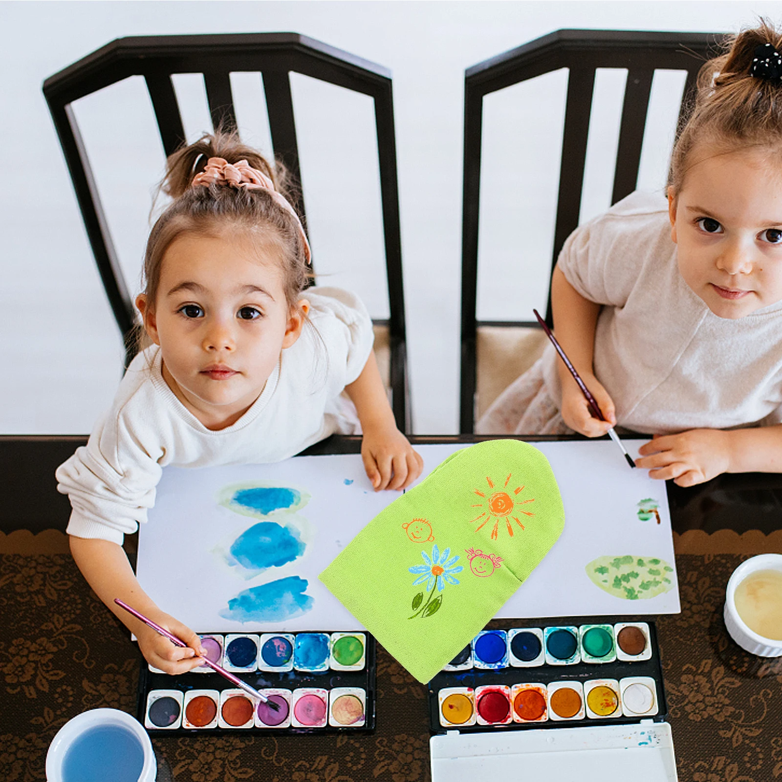 2 Pcs Hand Puppet Material Kit Graffiti DIY Painting Painted Making Canvas Baby