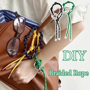 سلسلة مفاتيح بحبل منسوج يدويًا للنساء ، حلقة مفاتيح إبداعية ملونة ، سحر حقيبة ، زخرفة معلقة على حقيبة اليد ، حامل مفاتيح ، أزياء إنز