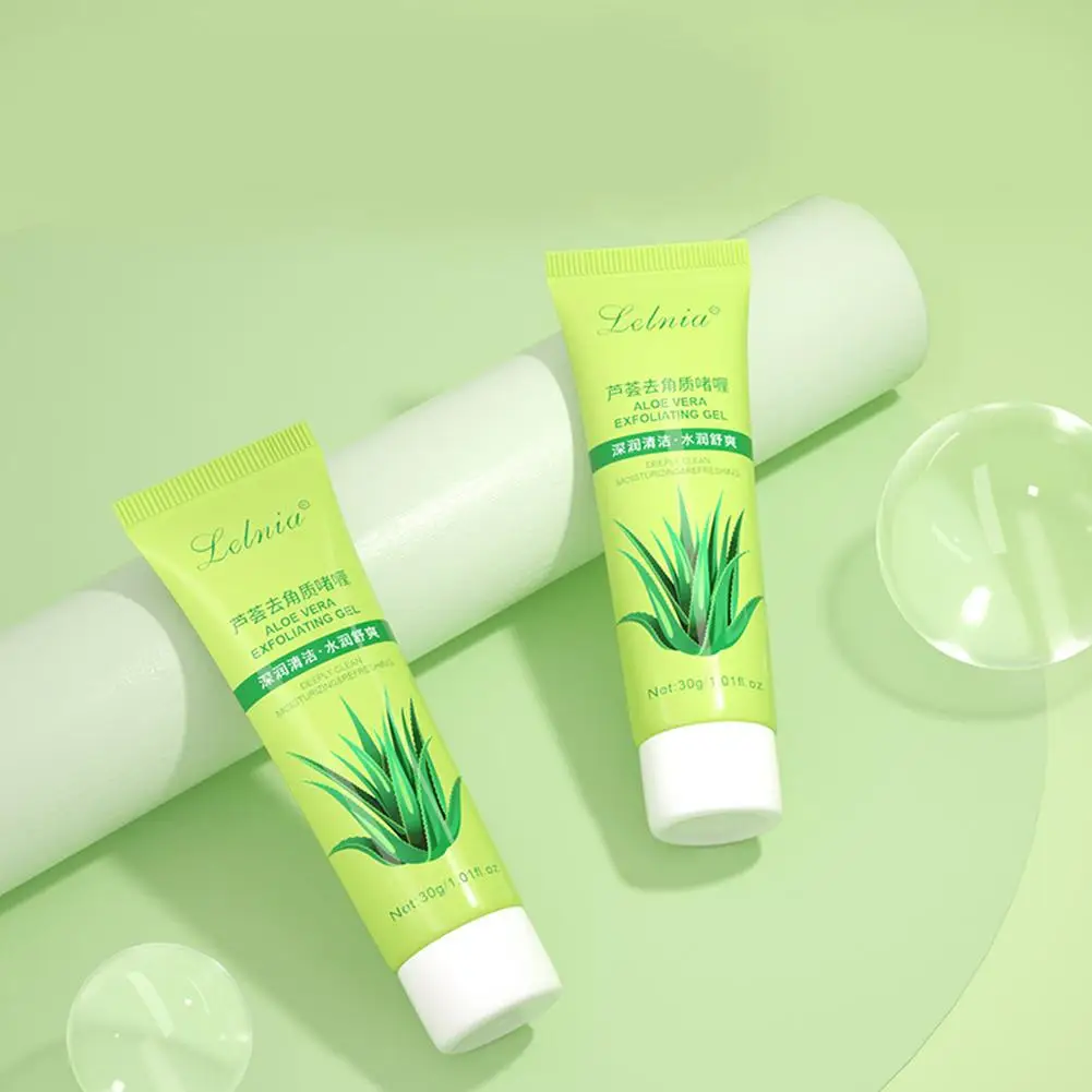 1Aloe Vera Exfoliating Gel Moisturizing Aloe Extract Smooth Body Skin Facial Cleansing 30g Care Cream Scrub Tender Skin Care