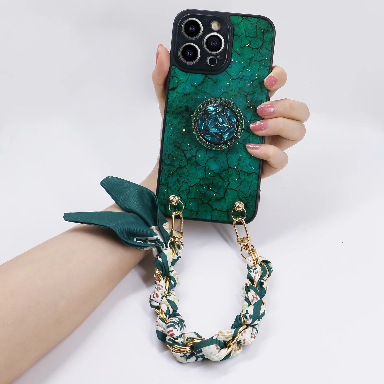 Designed for iPhone 14 Pro Max Case, Green Marble Pattern Silicone Shockproof iPhone 14 Pro Max Phone Case with [Soft Anti-Scrat