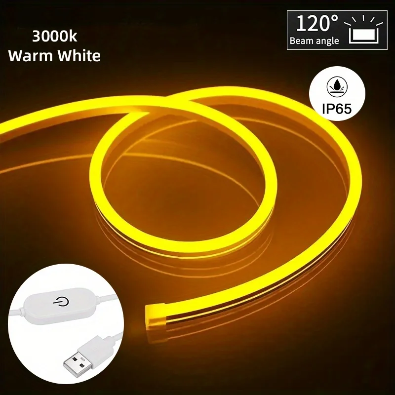 LED Strip Neon Licht USB DC 5V Dimbaar Aanraaksensor Schakelaar Flexibele Siliconen Neon Lichtband Waterdicht Voor Buiten Binnen Decoratie