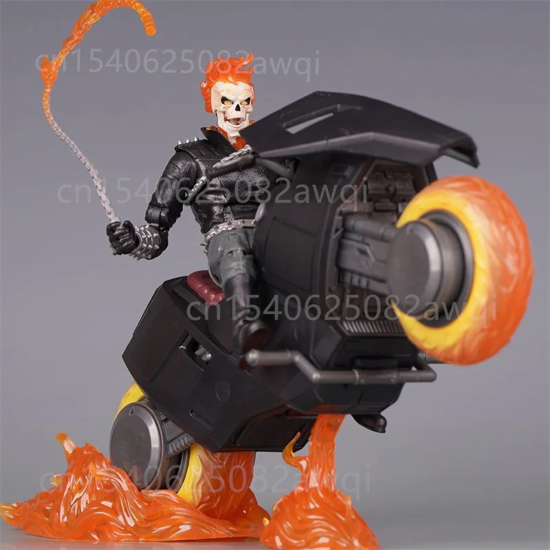 

Marvel Ghost Rider Figure With Miotorcycle Hell Cycle Battle Car 85th Anniversary Marvel Legends Series Action Figure Model Toys