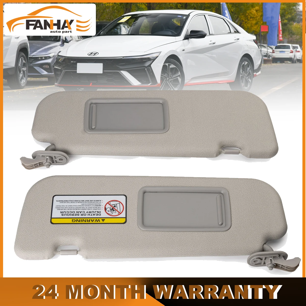 A Pair Car Sunvisor Assy Passenger Side With Mirror Car Interior Sunshade 852103X000TX 852203X000TX For Hyundai Elantra 2011‑15