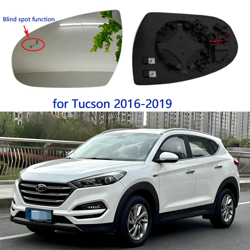 For Hyundai Tucson 2016 2017 2018 2019 2020 Door Wing Rear View Mirrors Lenses Blind Spot Heating Lenses
