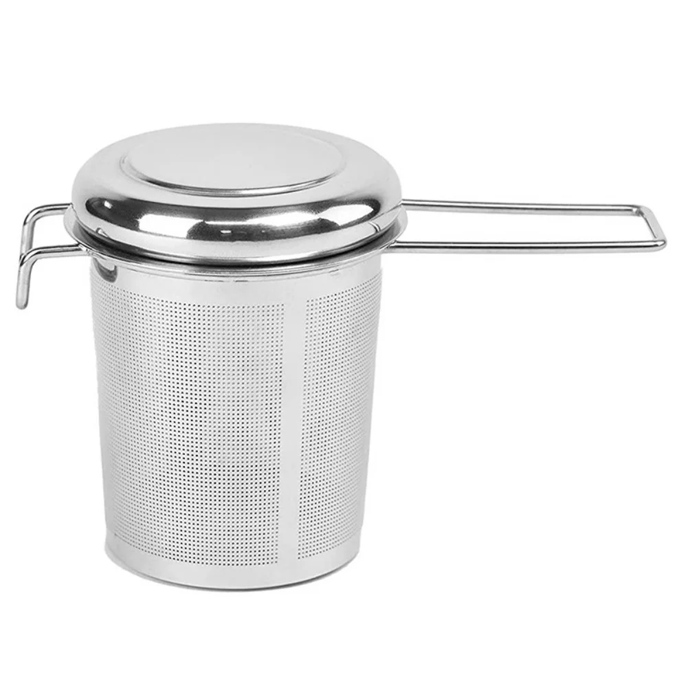 For Tea Filter 304 Stainless Steel with Lid Leak Proof Holes Diameter 48 cm Fits Most Regular Cups Suitable for For Tea Brewing