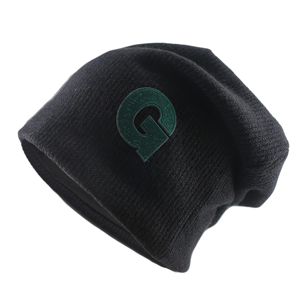 Chapéus casuais confortáveis femininos, Gorros carta quente, skullies moda, malha de beleza unissex, chapéu macio ao ar livre, turbante, primavera, outono