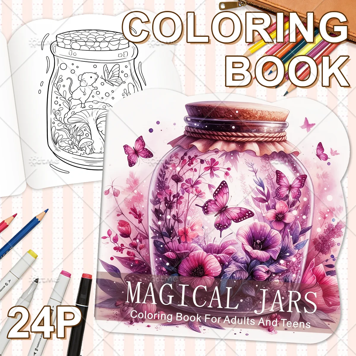 MAGICAL JARS Coloring Book for Adults Cute Cozy Daily Activities Irregular Patterns for Relaxation (Cozy Spaces Coloring)