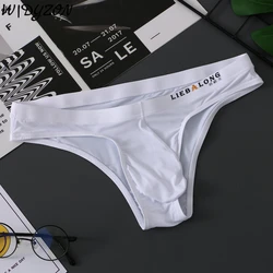 Men's Briefs Bikini Sexy Underwear Men Ice Silk Penis Pouch Briefs Cuecas Calzoncillos Hombre Slip Gay Men's Solid Lingerie