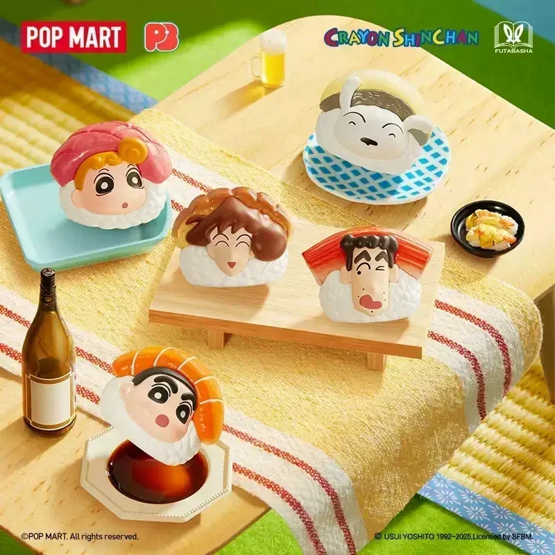 POP MART POP BEAN Sushi Series CRAYON SHINCHAN Blind Box Guess Bag Desktop Decoration Cute Model Gift Girl Toys Anime