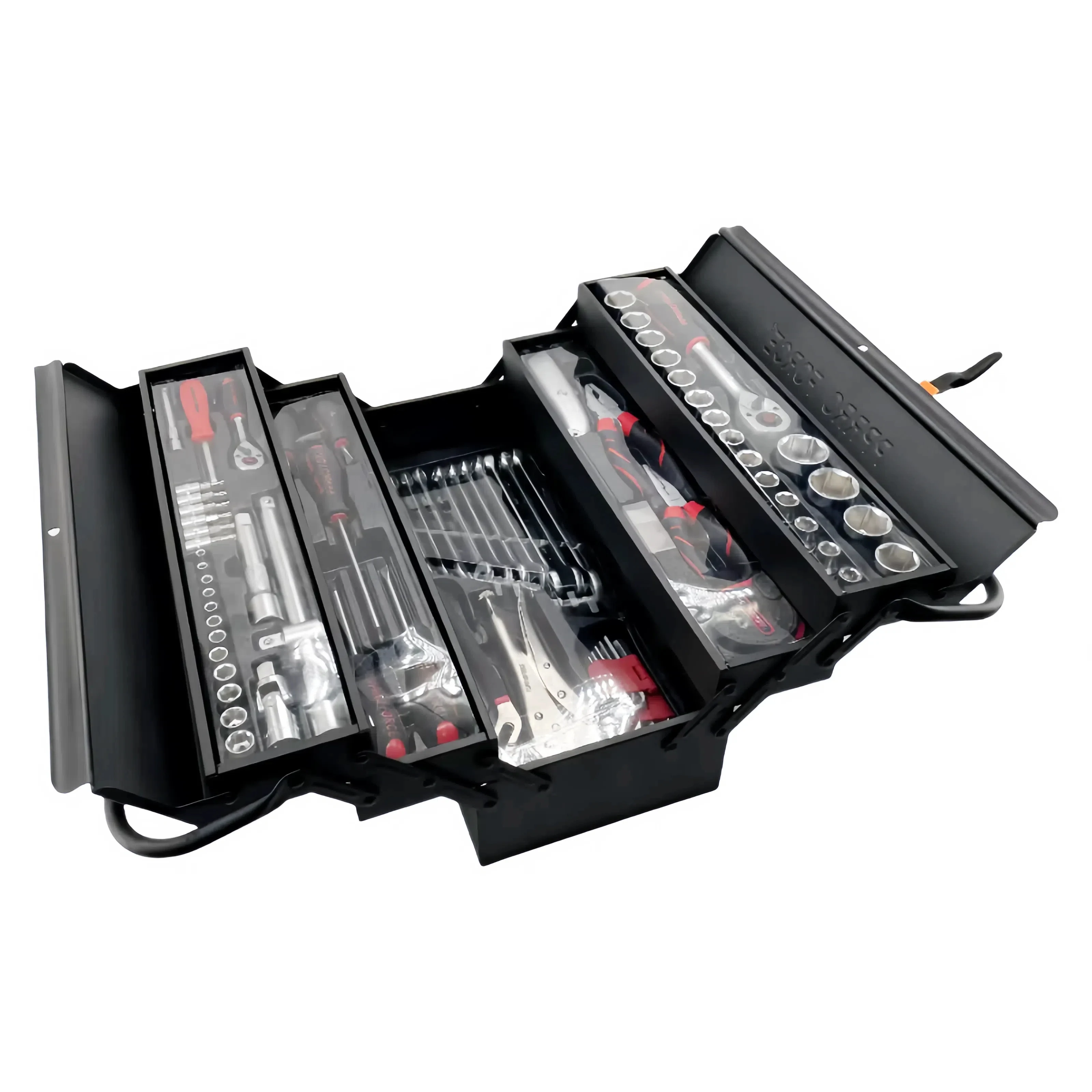 85 Pieces of Iron Box Tool Universal Suitcase Hardware Tool Box Set Ratchet Wrench Pliers Set