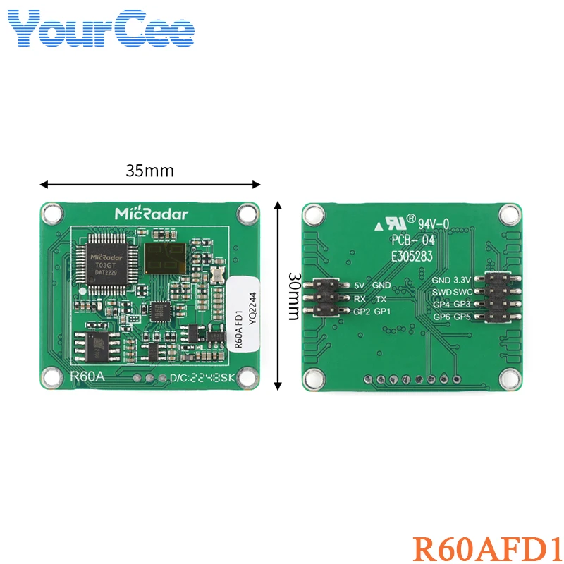 R60AFD1 60G Falling Alarm Radar Module Fall Detected Millimeter Wave Radar Sensor MICRADAR Support 4G WIFI Zigbee 485