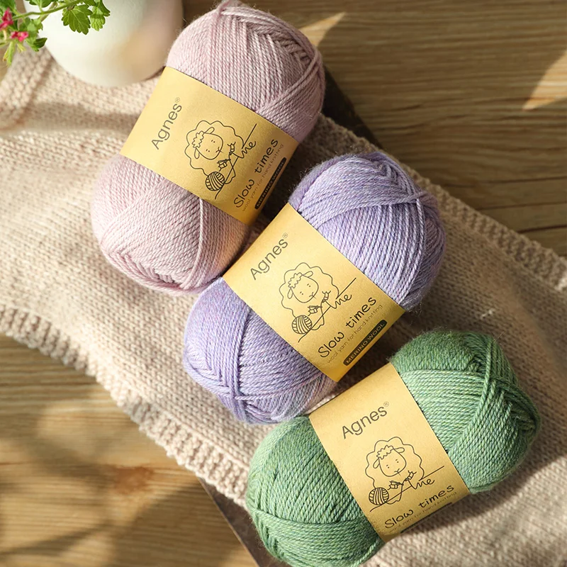 1pc 100% Merino Wool Yarn Soft Sweater Scarf Hat Woven DIY Baby Thread For Hand Knitting Crochet 50g/Ball