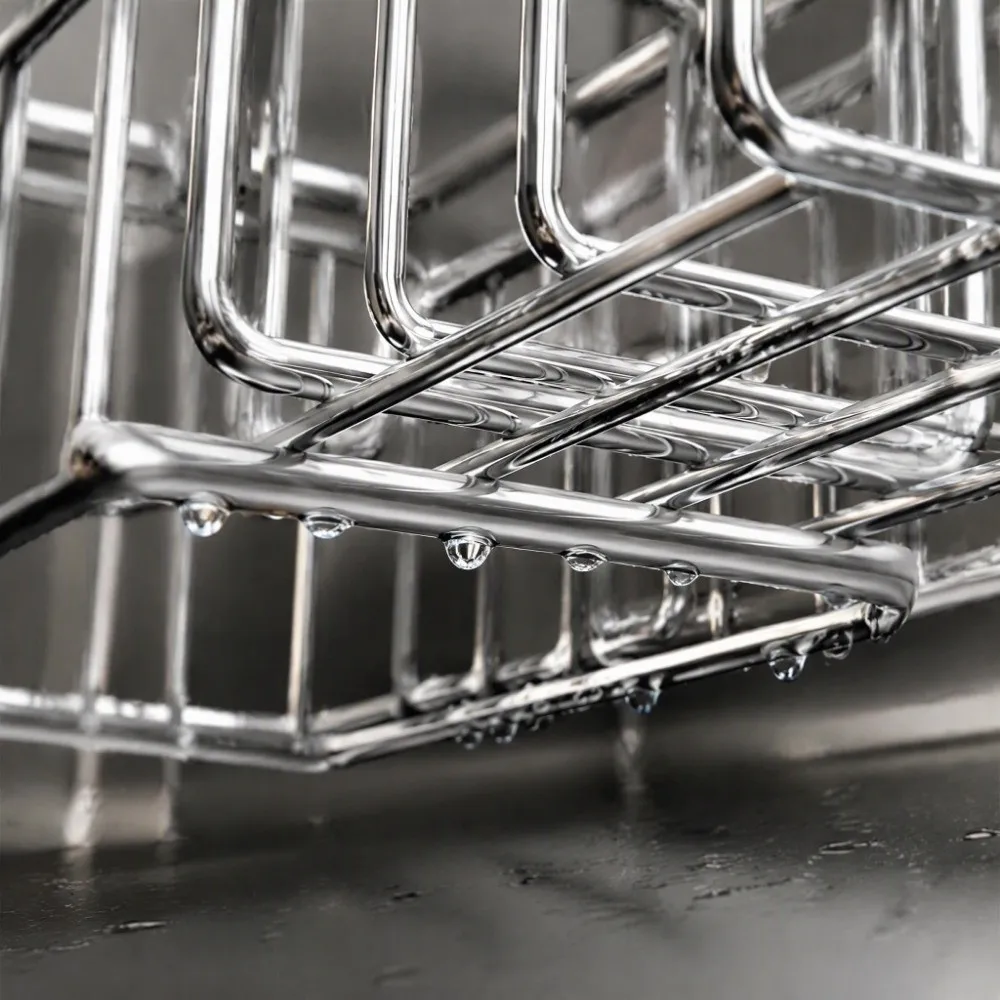 Wall Mounted Kitchen Sink Organizer Space Saving Stainless Steel Kitchen Storage Holder No Drill Hollow Drainage