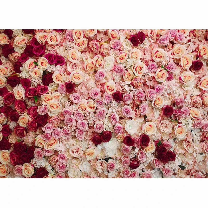 Rosebud Wedding Backgrounds Valentine's Day Photography Backdrops Props Heart Flower Wall Photographic Background AA-21