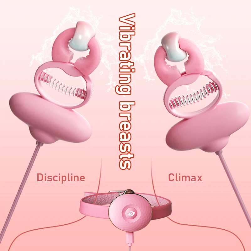 2 in 1 Nipple Toys Adult Sex Toys for Women, Vibrating Breast Nipple Clamps Clit Clip Vibrator SM Bondage Sex Toys for Women