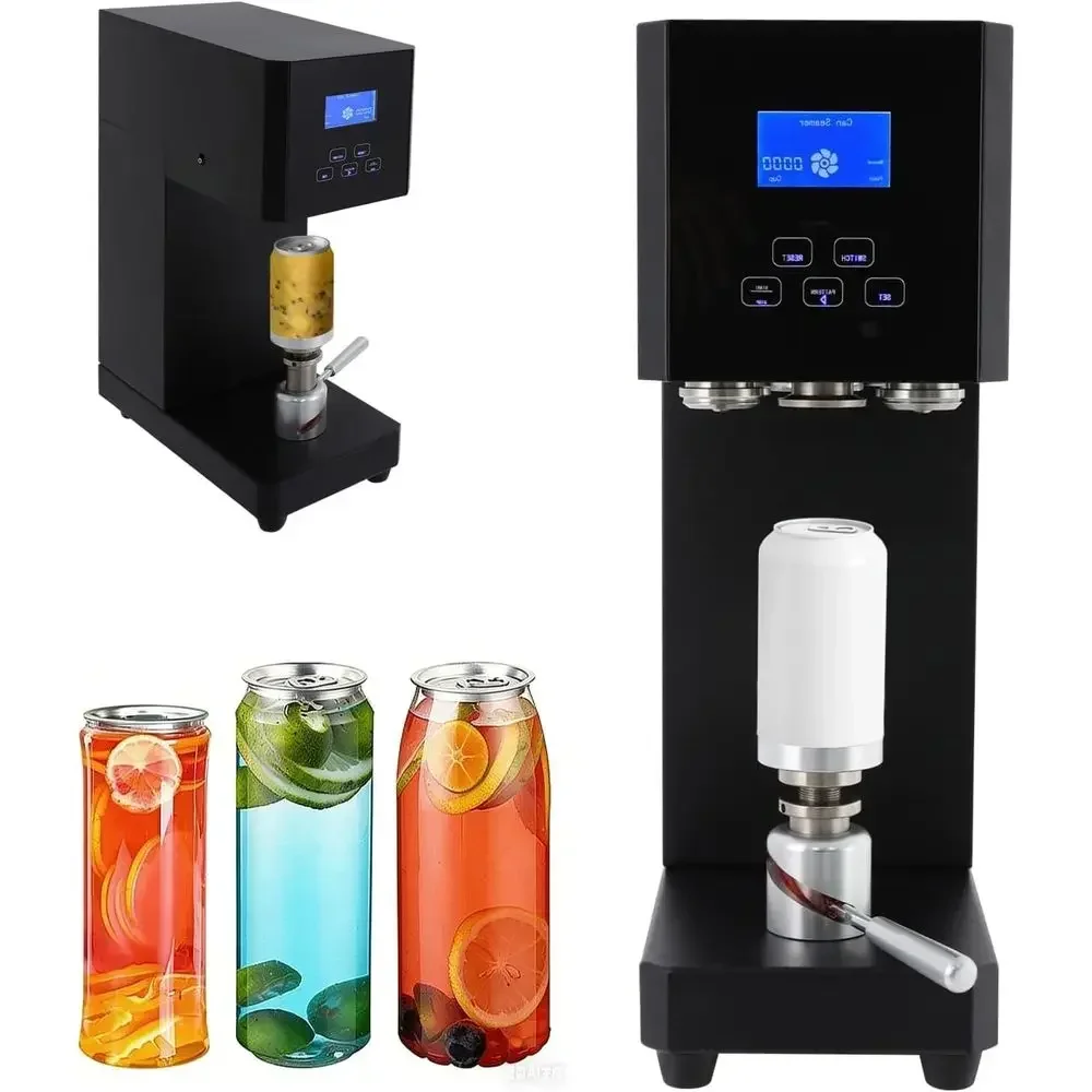 370W Automatic Soda Can Sealer Machine with Smart Counter LED Display Adjus  Cup Can Sealing Machine for Bubble Tea Shop