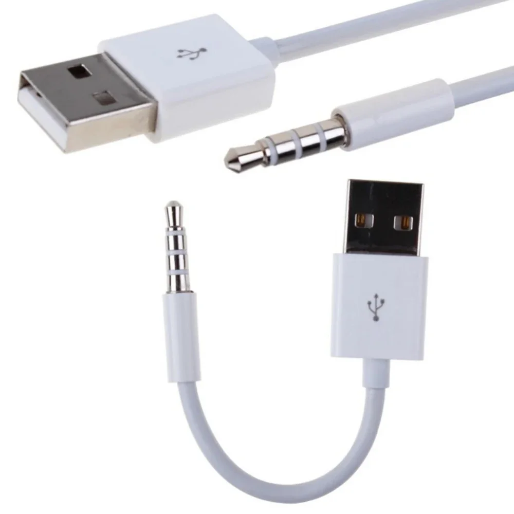 3.5mm AUX Audio Plug Jack to USB 2.0 Male Charge Cable Adapter