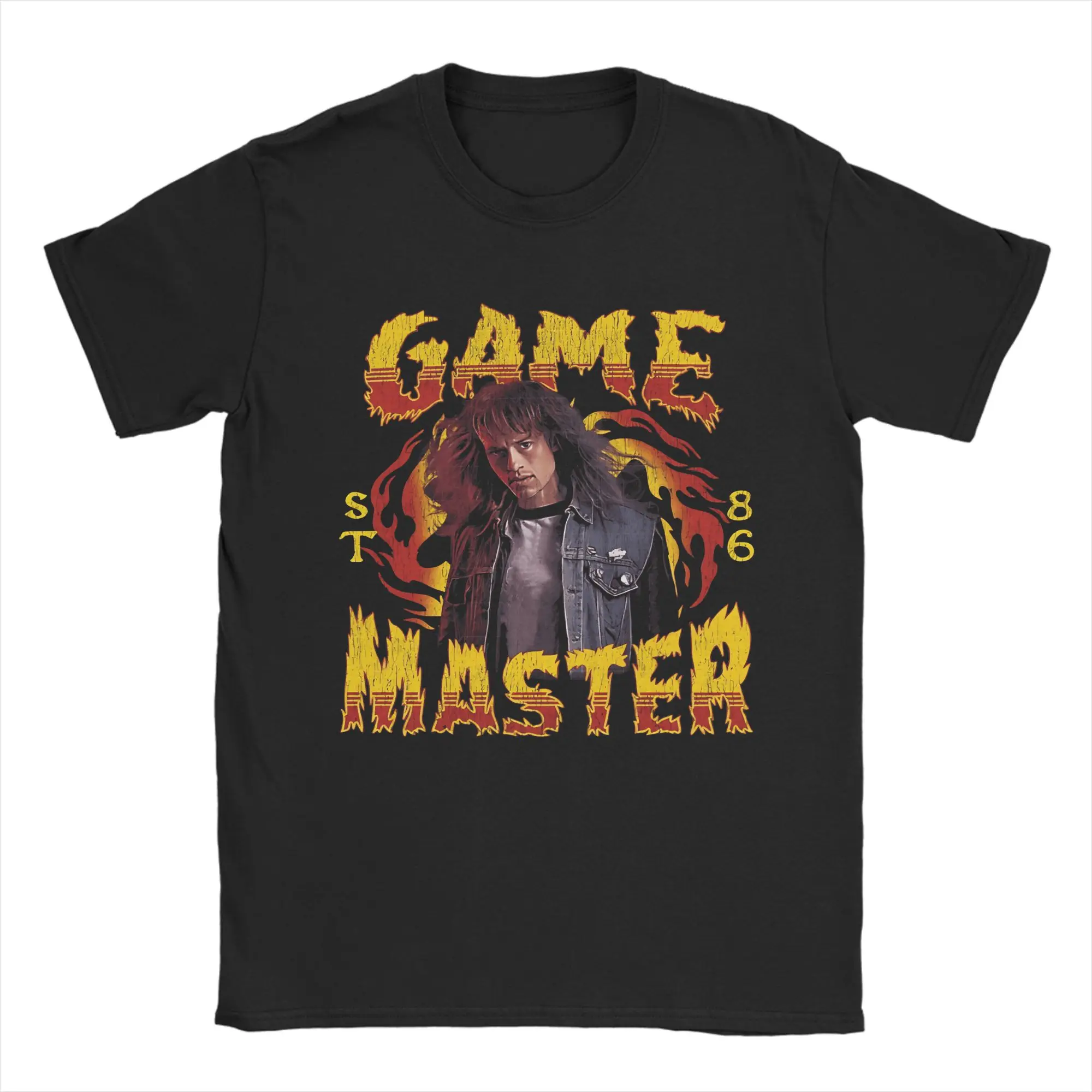 T-Shirt In Cotone Eddie Munson Game Master 86 Horror Tv Da Uomo, Estiva, Vintage, Girocollo, Di Tendenza, Taglie Forti