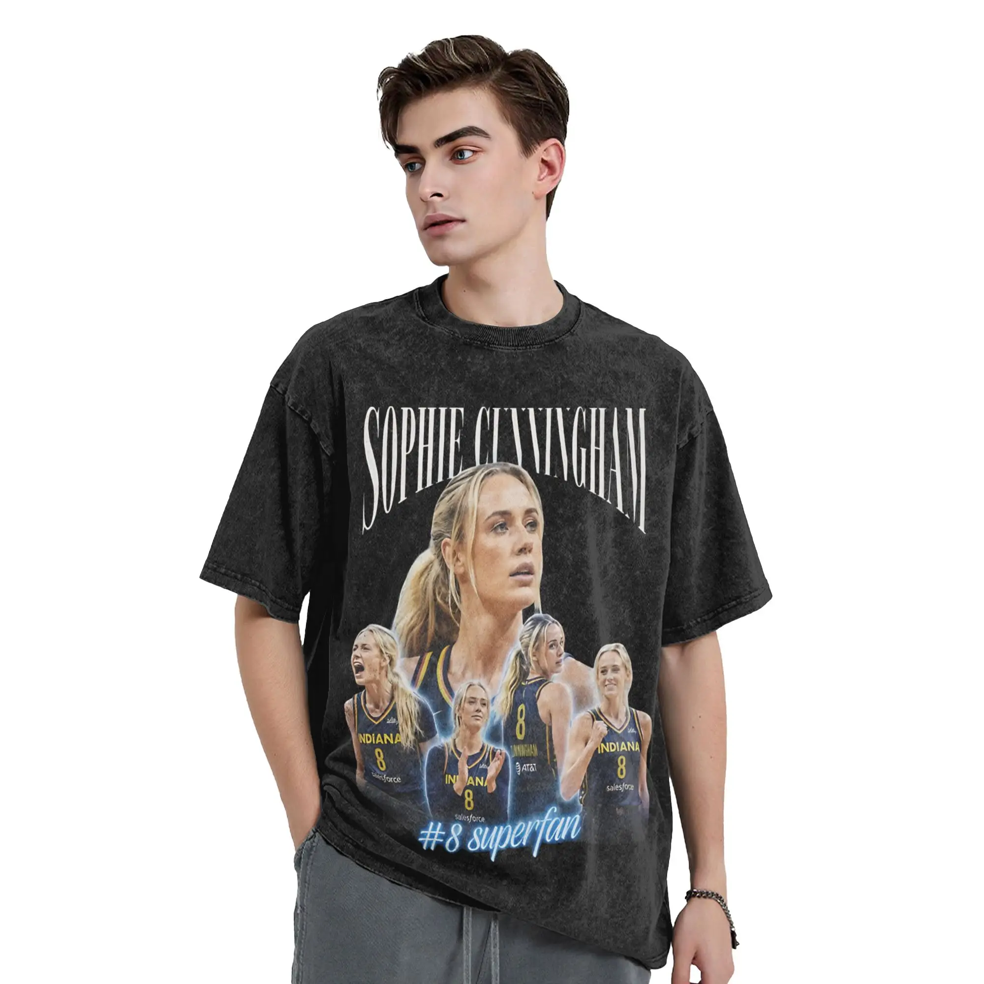 Washed T Shirt Sophie Cunningham Basketball T-Shirt Harajuku  Streetwear Short Sleeve Printed Tops Tops Tees for Men Women