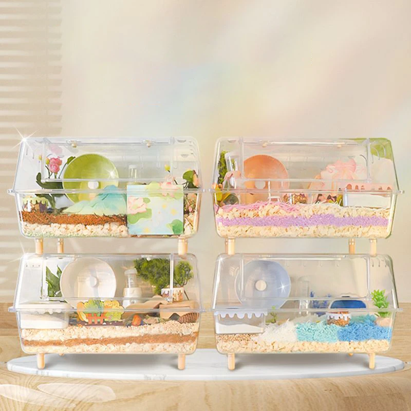 New Arrival High Quality Pet Cages Jaulas Para Hamster Large Space Plexiglass Acrylic Hamsters Cage